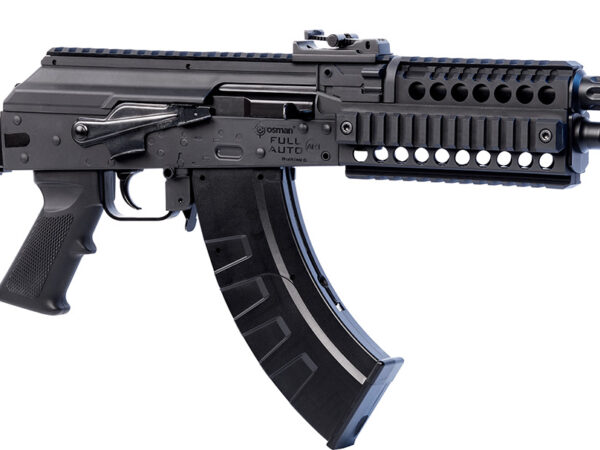 Crosman CAK1 Full Auto AK1 Air Rifle CO2 177 28 rd, Black Smooth Bore Barrel, Black Synthetic Folding Adjustable Stock w/Quad Mounting Rail System, Selector Safety