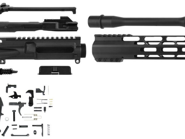 TacFire SSRK9MM16LPK AR Build Kit  Sports South Exclusive 9mm Luger AR-15 Black Nitride Steel 1/2"x36