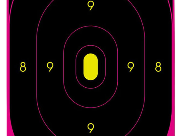Birchwood Casey 34633 Shoot-N-C Reactive Target Self-Adhesive Paper Black/Pink 12"x18" Oval Silhouette 100 Pack