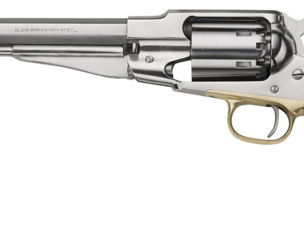 Pietta PF58SS448 1858 Remington Army 44 Cal 8" 6rd Stainless Steel Frame, Cylinder & Octagon Barrel, Walnut Grip, Brass Trigger Guard