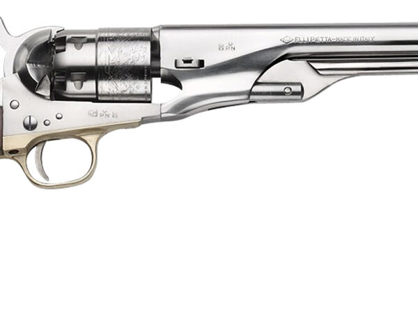 Pietta PF60OS448 1860 Army "Old Silver" 44 Cal 8" 6rd Old Silver Steel Frame, Cylinder & Round Barrel w/Walnut Grip