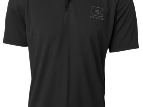 Glock AP96211 Glock Perfection Polo Black Polyester Mesh Short Sleeve Small