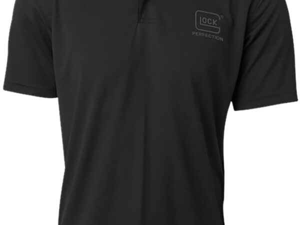 Glock AP96214 Glock Perfection Polo  Black Polyester Mesh Short Sleeve XL