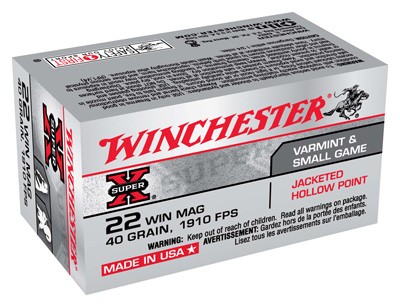 Winchester .22 WMR 40gr JHP Brass – 50rd