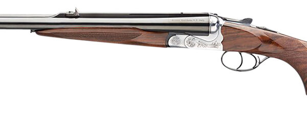 Rizzini USA 7001470 Rhino Express  470 Nitro Express 2rd 23" Gloss Blued 23" Chrome-Lined Barrel Coin Anodized Silver Engraved Steel Oiled Turkish Walnut Ambidextrous Hand