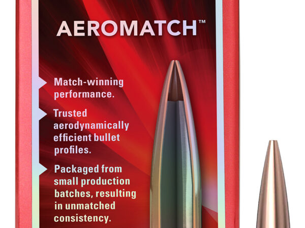 Hornady 30719 Aeromatch 30Cal 175gr Hollow Point Boat Tail 100 Per Box/15 Case
